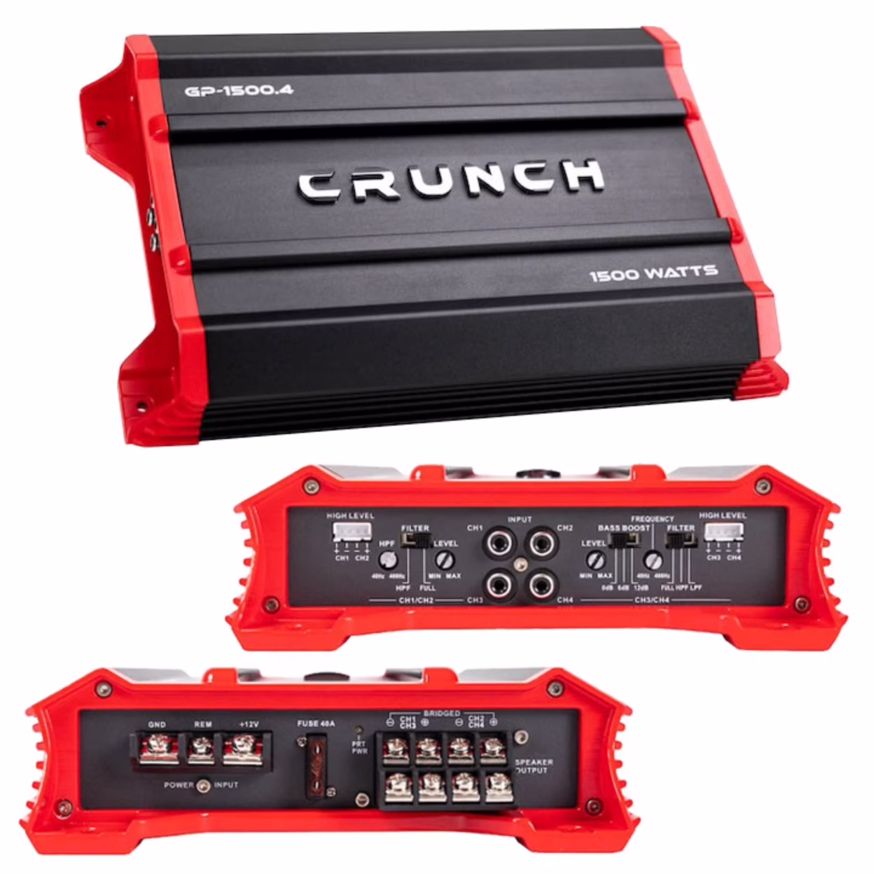 Crunch GP-1500.4 1500 Watt 4 Channel Car Audio Amplifier Stereo Amp Bridgeable