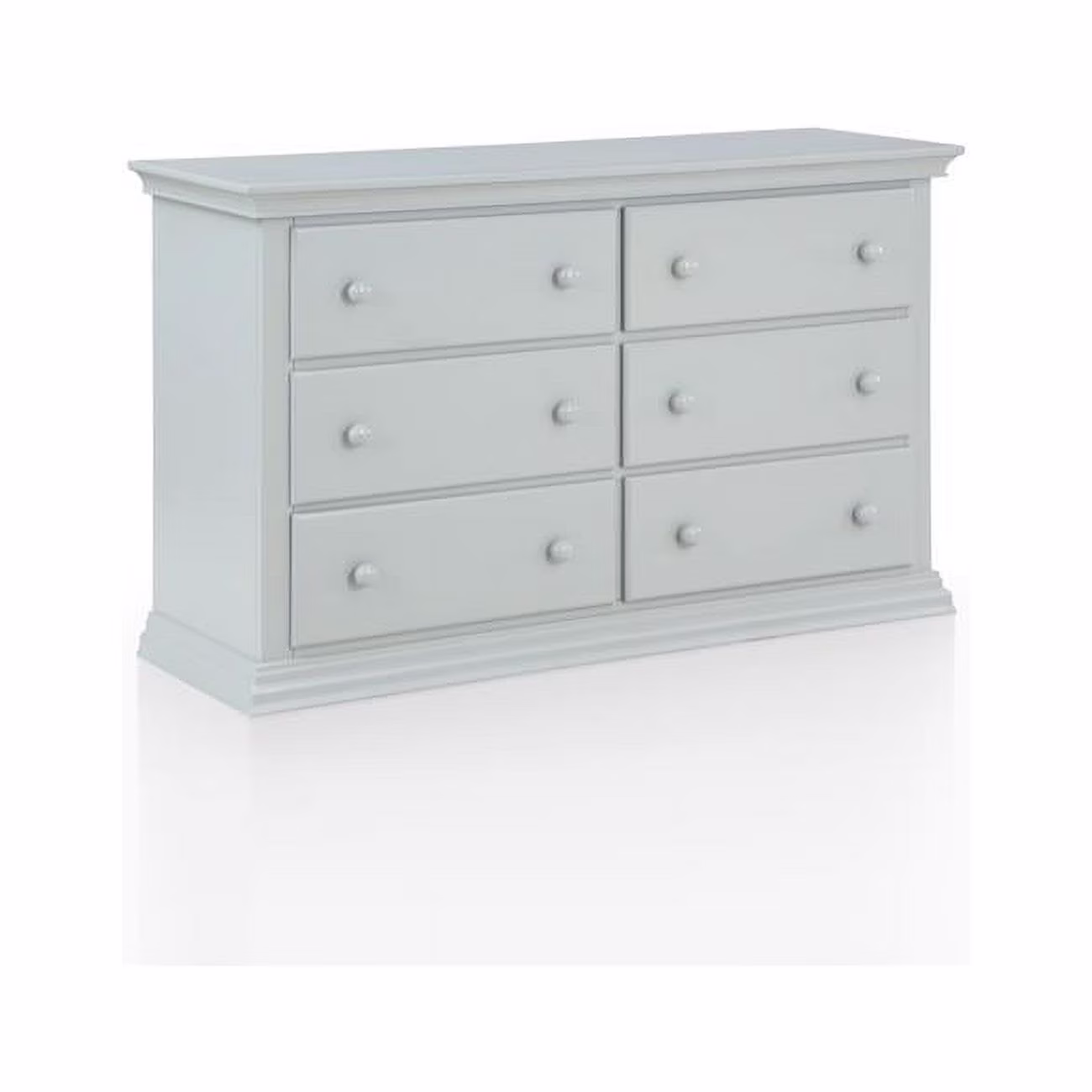 56 in. Gray Solid & Manufactured Wood Six Drawer Double Dresser