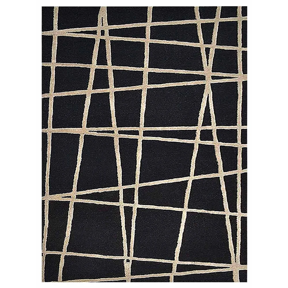 Rugsotic Carpets Hand Tufted, Contemporary Wool Area Rug, Black, 5'x8'