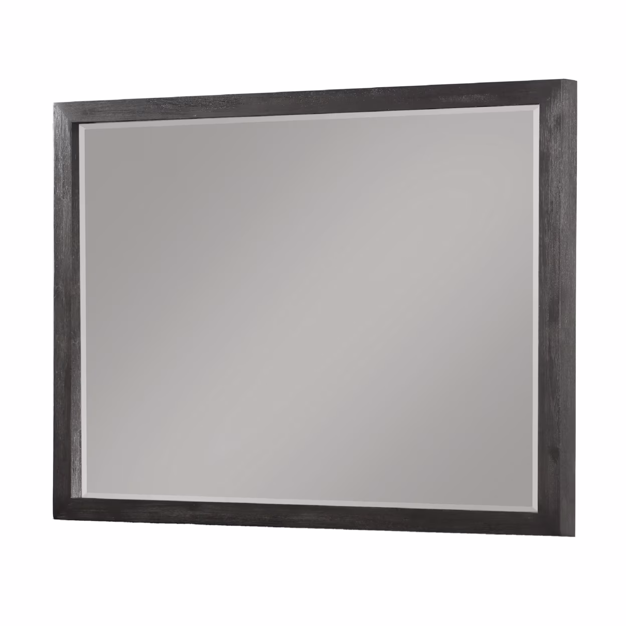 Jose 48 Inch Dresser Mirror with Acacia Wood Frame, Weathered Dark Gray- Saltoro Sherpi
