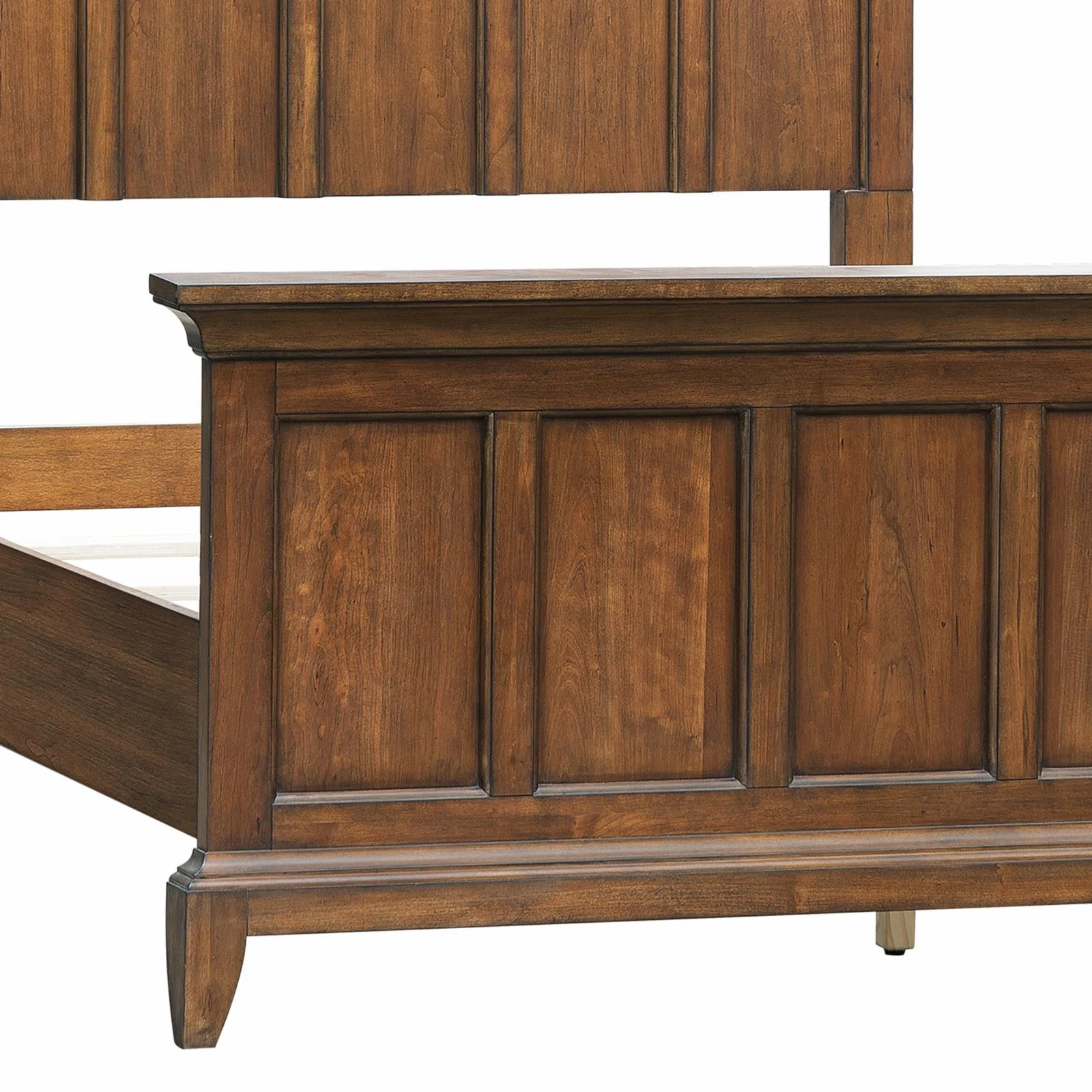 Shaker Heights Queen Wood Panel Bed in Cherry Brown Finish by Samuel Lawrence