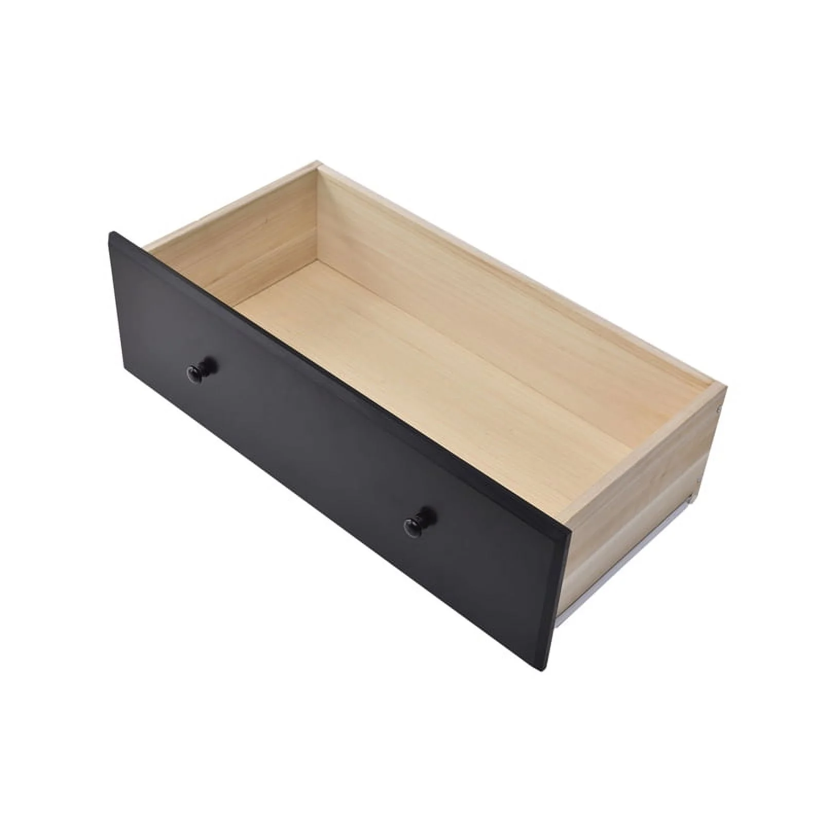 Home Square 2-Piece Set with Queen Captains Bed 4-Drawer Chest Dresser in Black