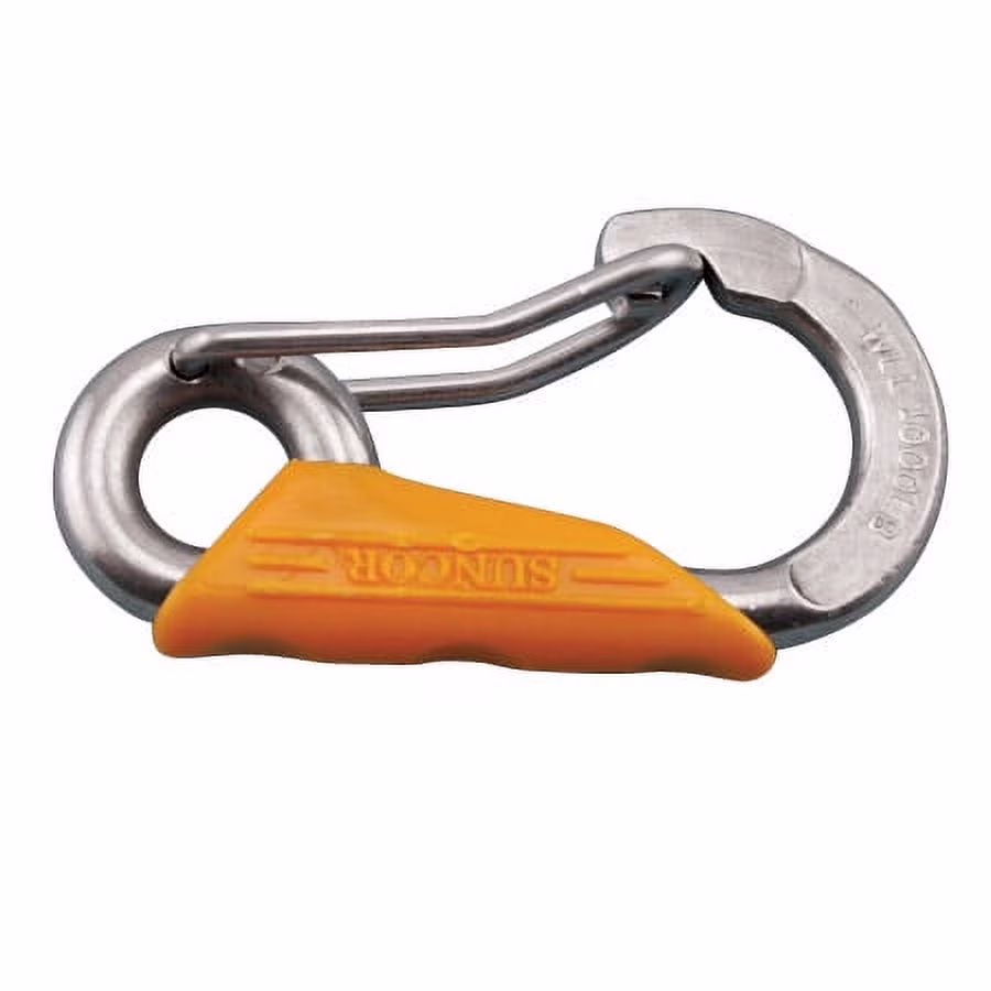 316 STAINLESS STEEL HARNESS CLIP POLY GRIP CARABINER 4-3/4