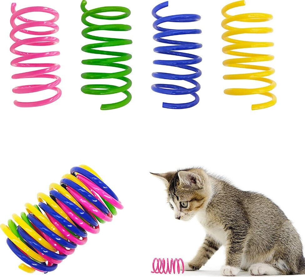 30 Packs Colorful Cat Spring Toys Plastic Springs Kittens  Pets Endless Fun