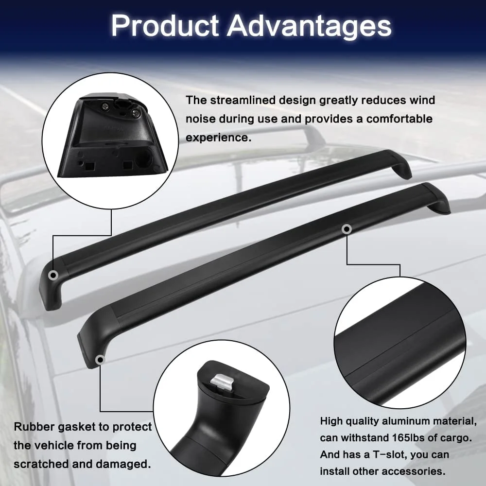 NIXFACE Cross Bar Fit for Tesla Model Y 2020-2022 Roof Rack Accessories Rooftop Luggage Cargo Carrier