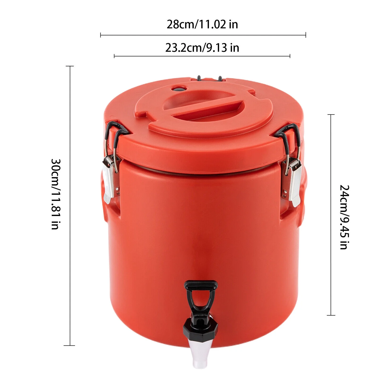 2.64Gal Red Insulated Thermal Hot and Cold Thermal Coffee Airpot Beverage Dispenser