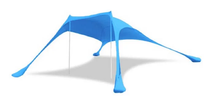 Sun Shelter Beach Shade Canopy by SkyBed, UPF 50+, Durable, Lightweight, 2-Pole, XL, Hawaiian Blue