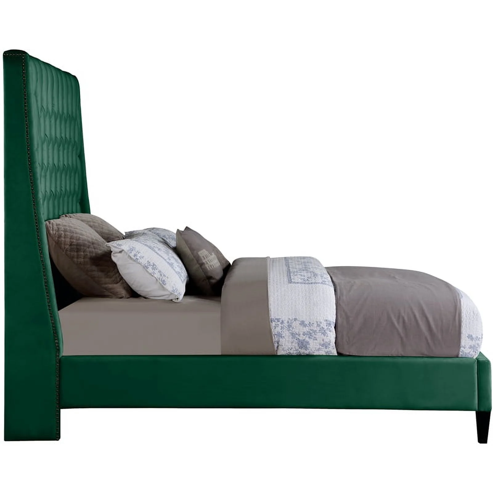 Meridian Furniture Fritz Green Velvet Queen Bed
