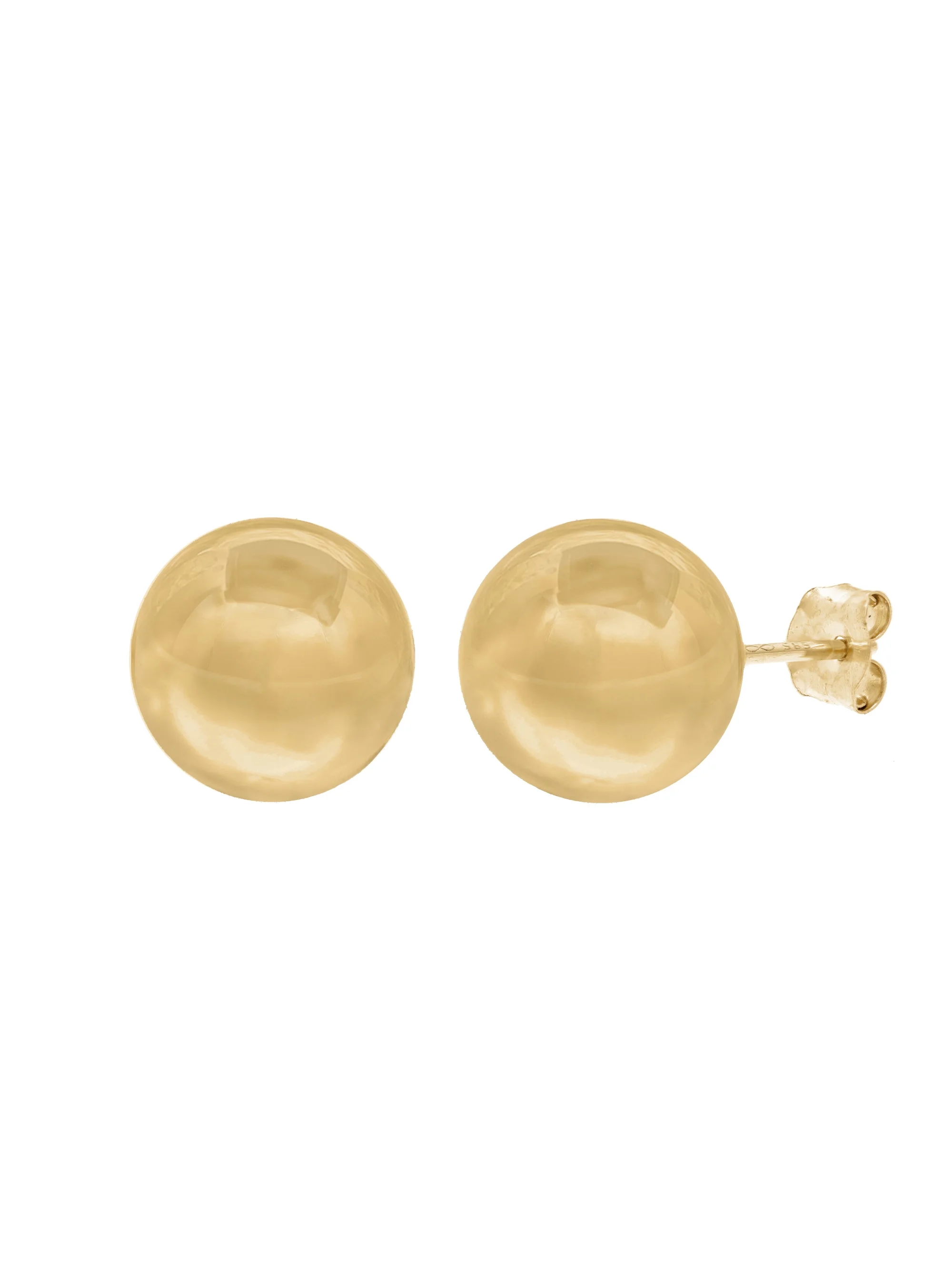 Rachel Koen Bead Ball Stud Earrings 14K Yellow Gold 9mm