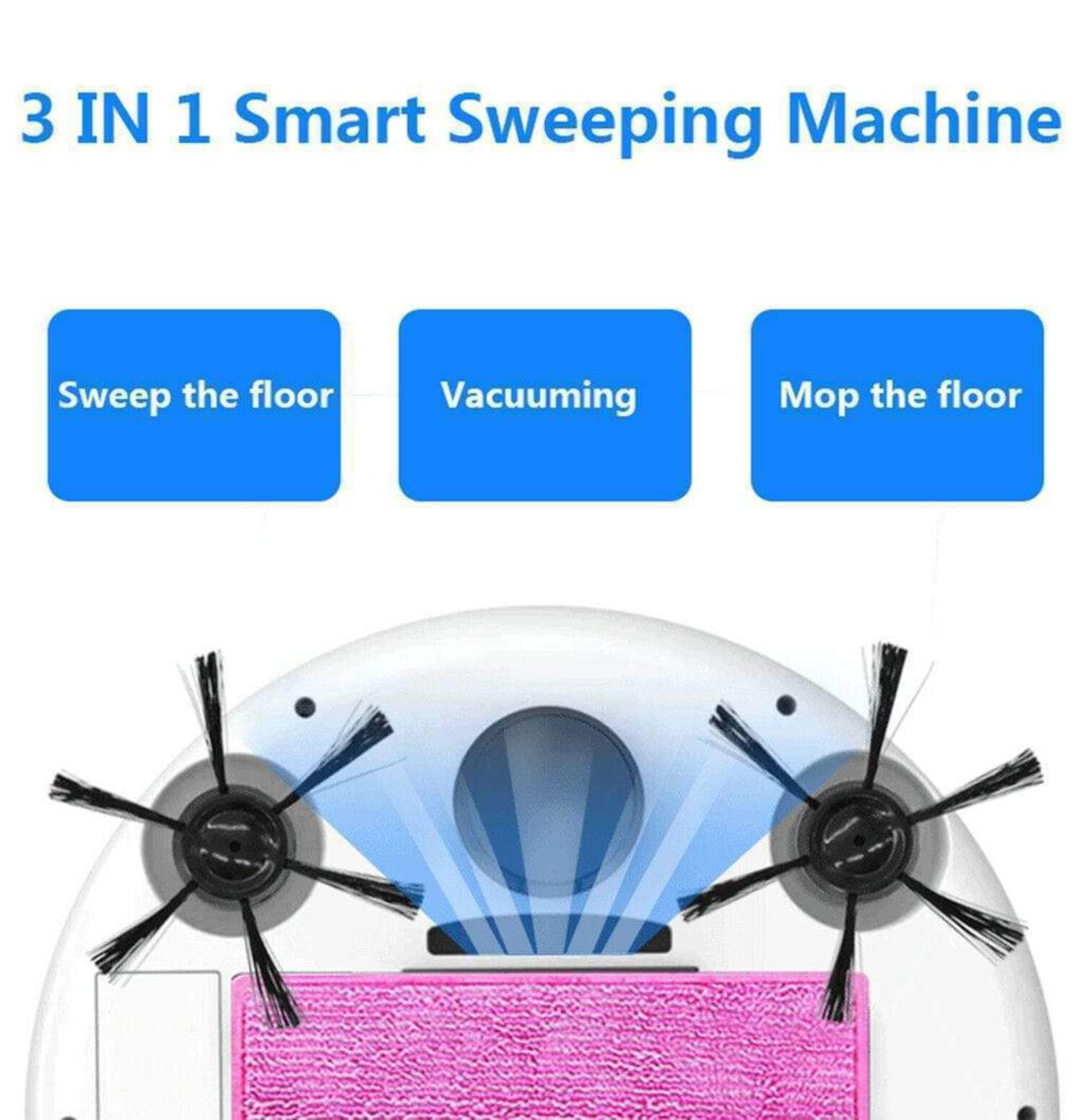 Robot Vacuum Cleaner, 3-in-1 Wireless Vacuum Strong Suction Power Touch Control Panel Large dust box