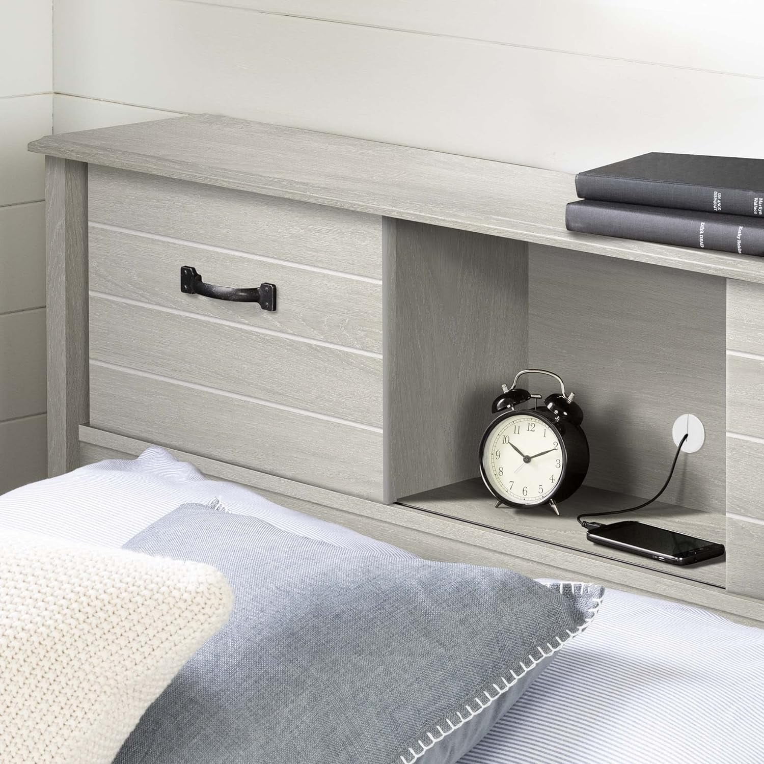 Ulysses Bookcase Headboard, Full, Winter Oak