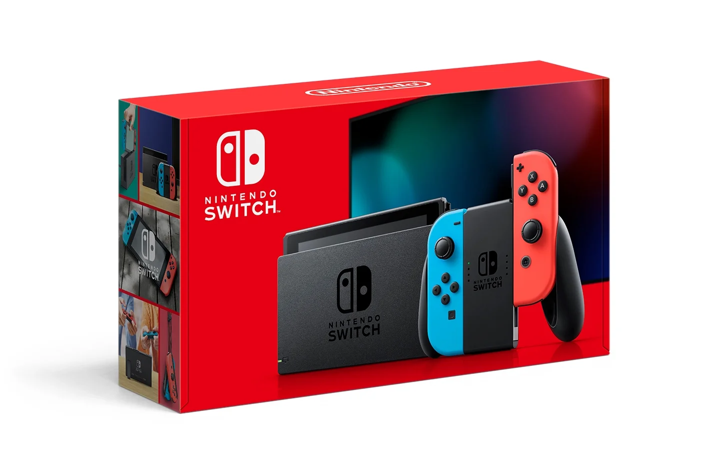 New Nintendo Switch Neon Red/Blue Joy-Con Console Bundle with Ring Fit Adventure Set