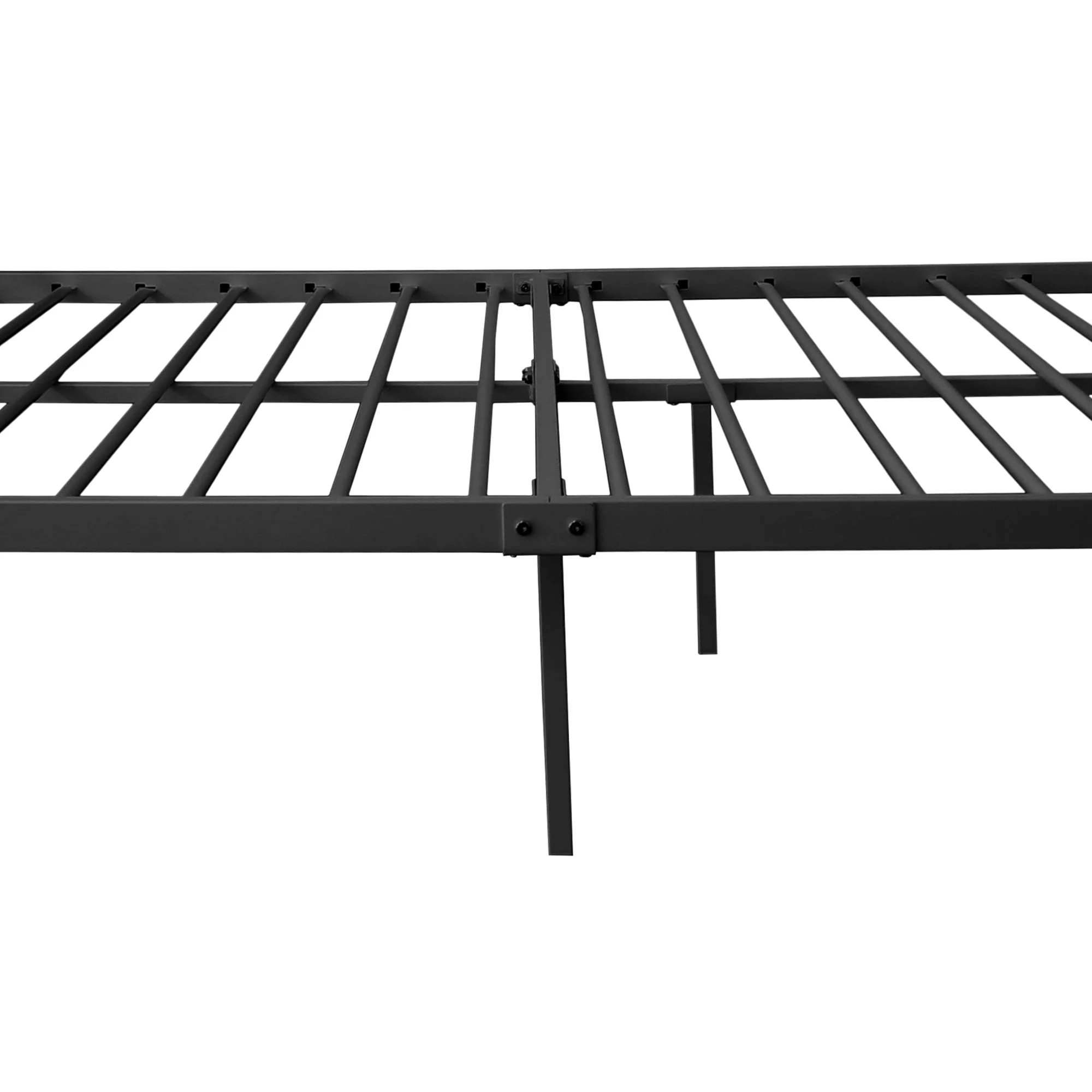 RegalRest Black Metal Bed Frame with Elegant Headboard and Footboard