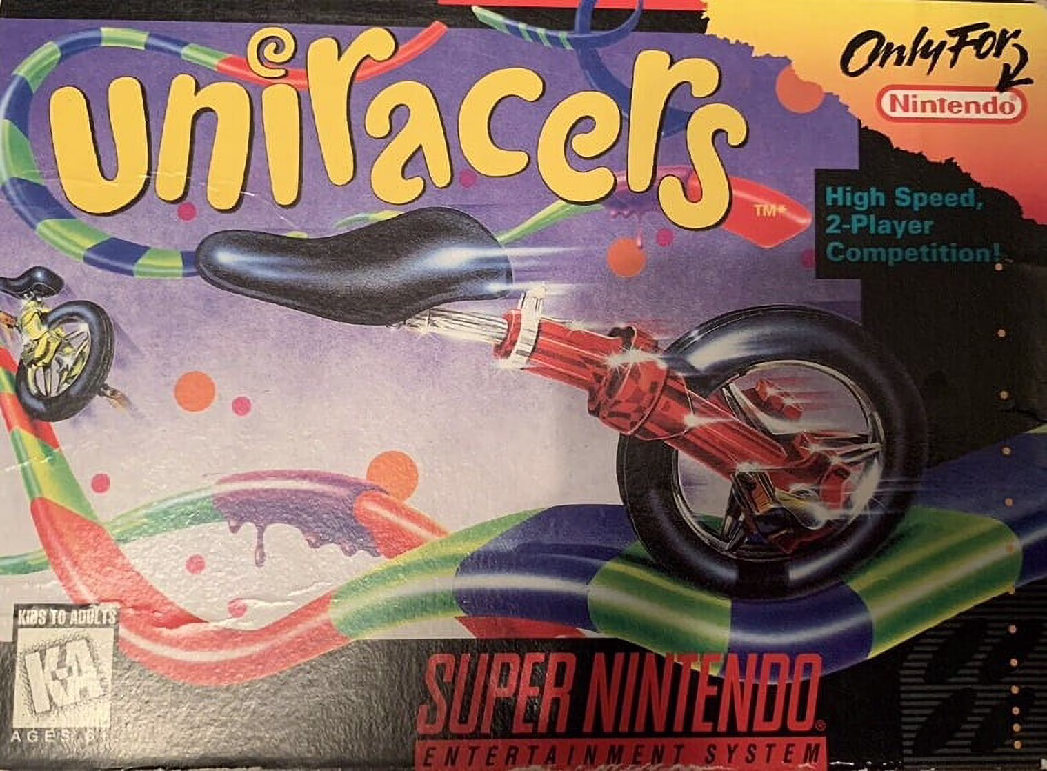 Restored Uniracers (Super Nintendo, 1994) SNES Racing Game (Refurbished)