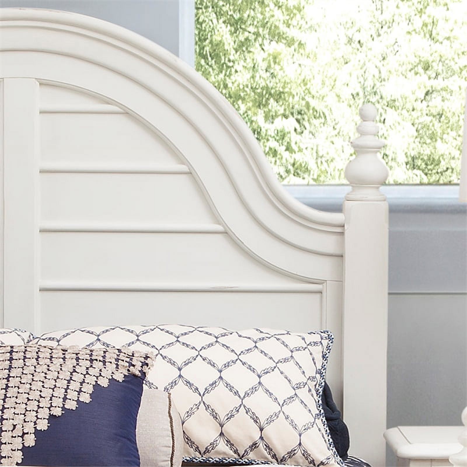 American Woodcrafters Rodanthe Dove White King Wood Panel Headboard