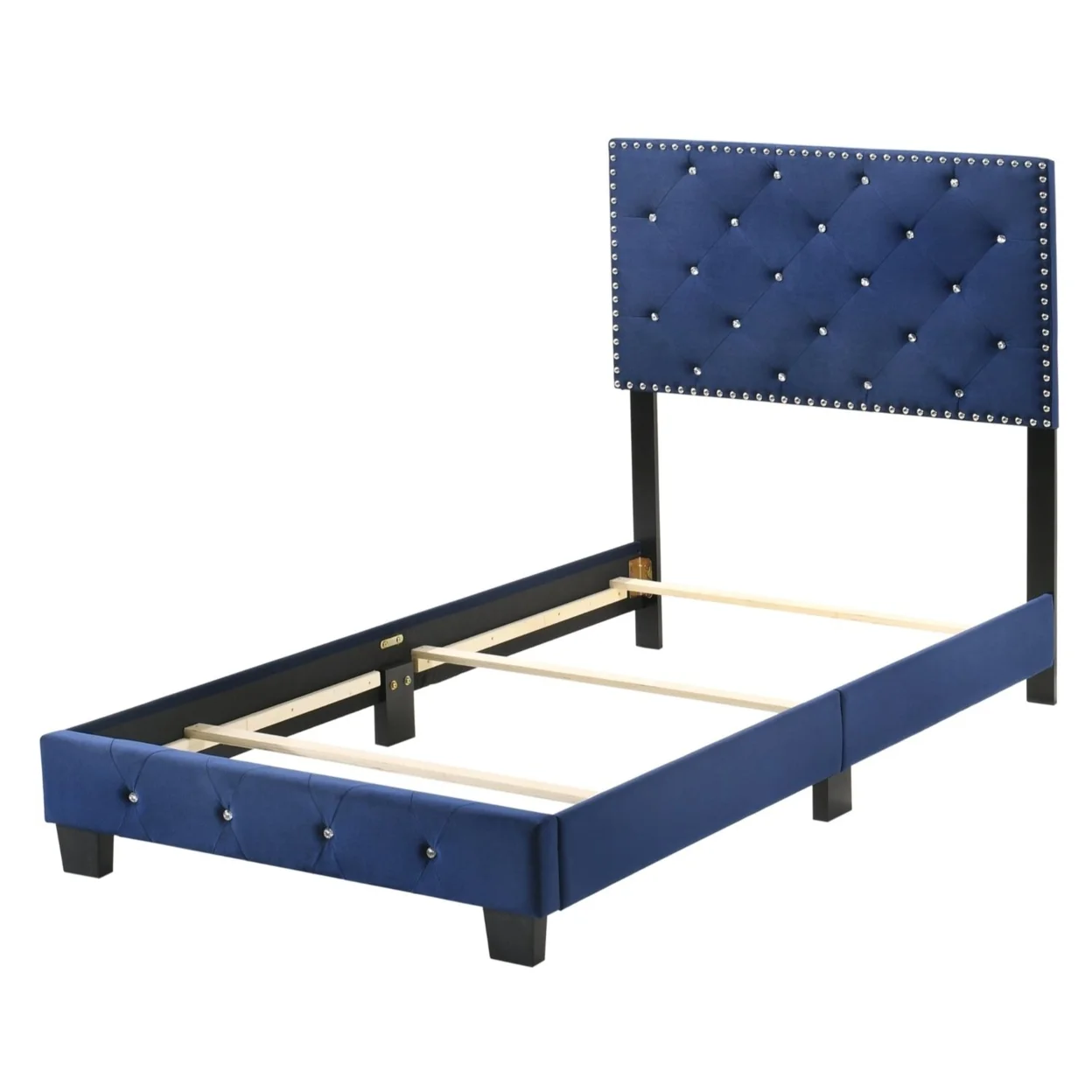 Home Furniture Suffolk Navy Blue Twin Panel Bed