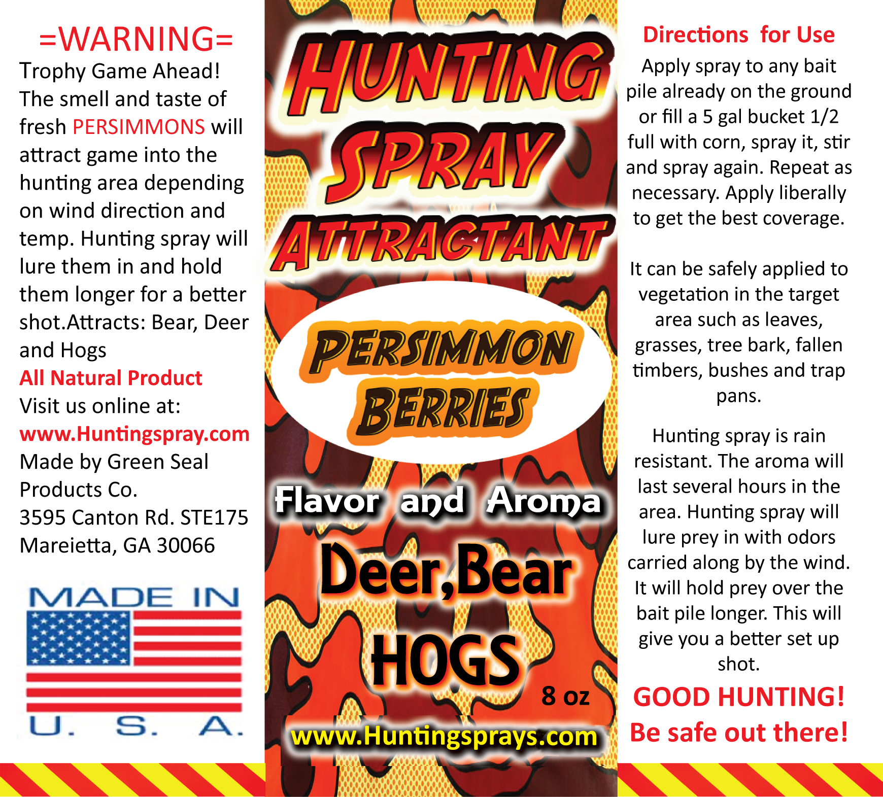 Hunting Spray Attractant Persimmon Berries 2 Bottle Combo Deal