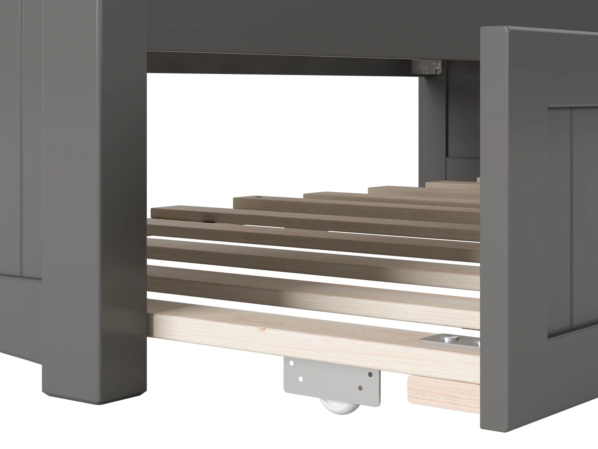 AFI Twin Daybed with Twin Trundle Roll Out Guest Bed in Solid Wood Cambridge Design, Grey