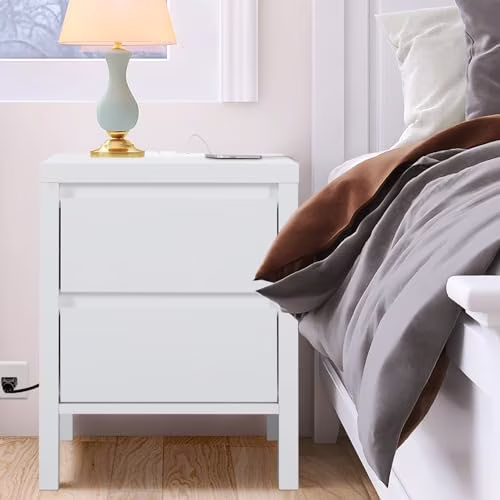 RUNFAYBIU White 6 Drawer Dresser -  Double Dresser with Handless  Wood  Organizer Cabinet for Bedroom Living Room Nursery Hallway  Wide Chests of Drawers