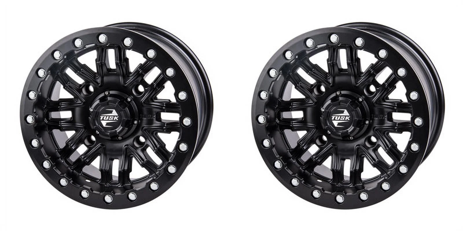 (2 Pack) 4/137 Tusk Nebo Beadlock Wheel 14x7 5.0 + 2.0 Matte Black For CAN-AM Outlander 650 X MR 2014-2022