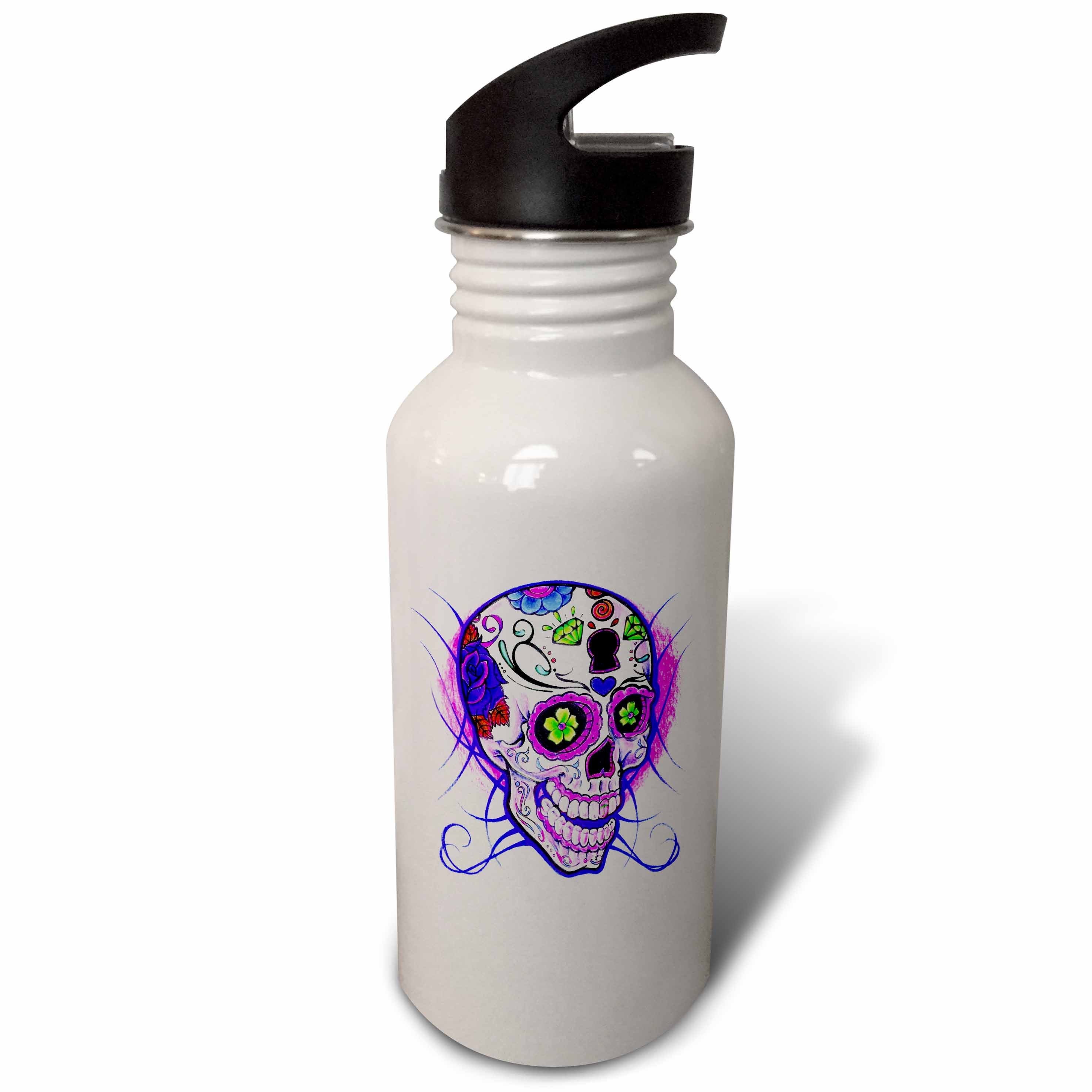 Diamond sugar skull. Purple. 21 oz Sports Water Bottle wb-193527-1