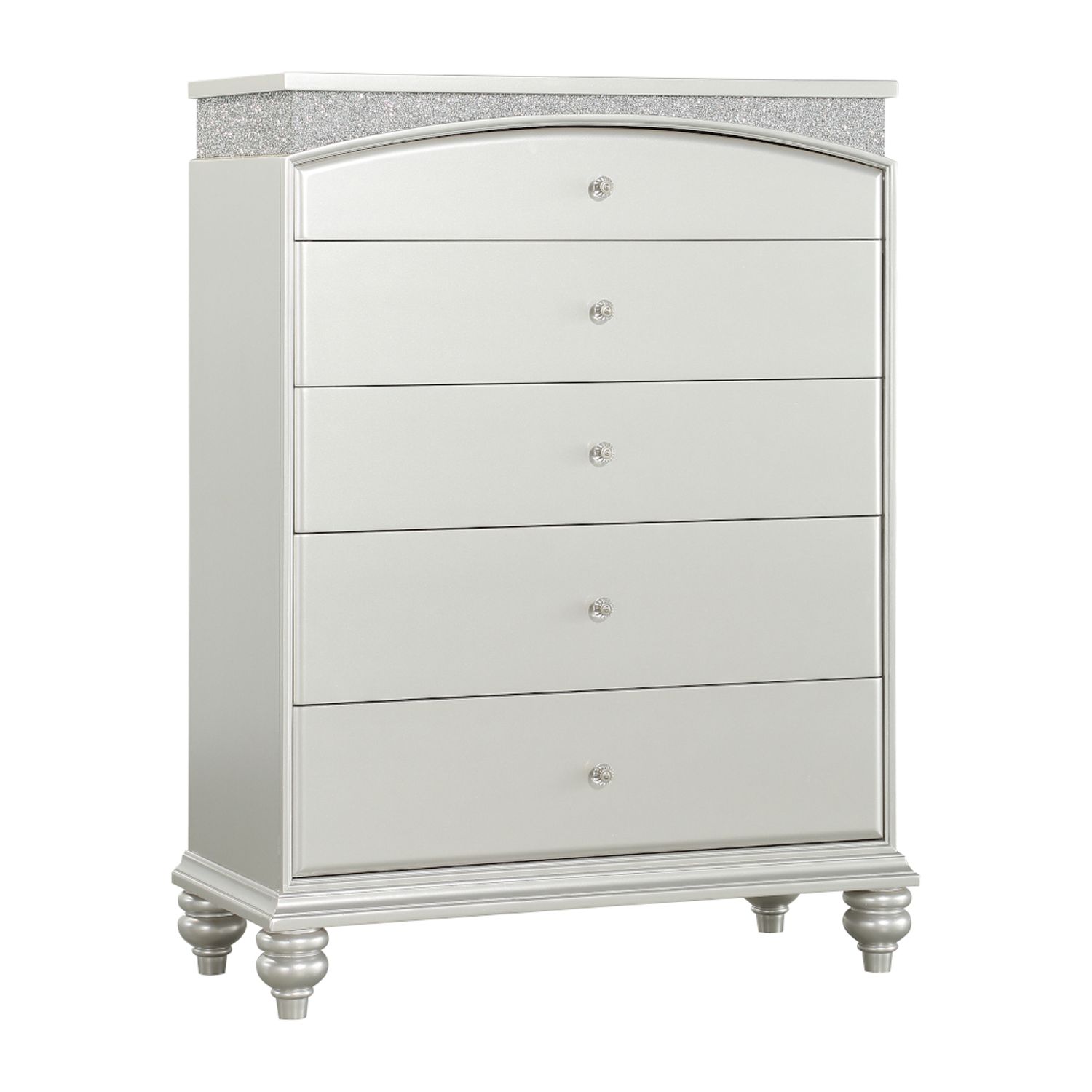 ACME Maverick 5-Drawer Wooden Chest in White Platinum