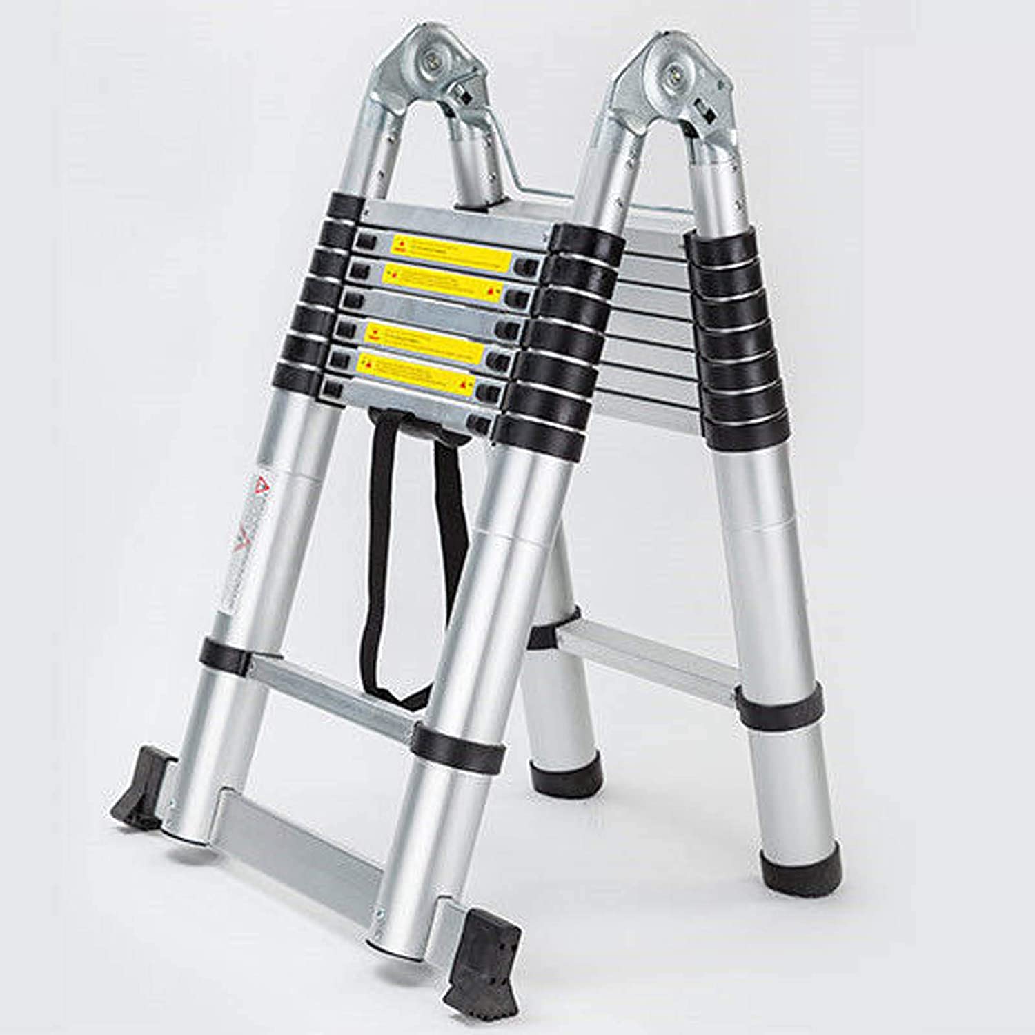 Telescopic Ladder 16.5Ft 5M Multi-Purpose Aluminium Telescoping a-Frame Folding Ladder Extension Extendable 330lb Load Capacity EN131 Standard