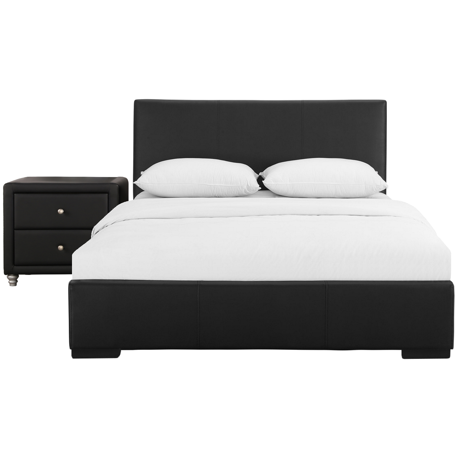 Camden Isle Hindes Platform Bedroom Set | Upholstered | Low Profile | Queen, Black