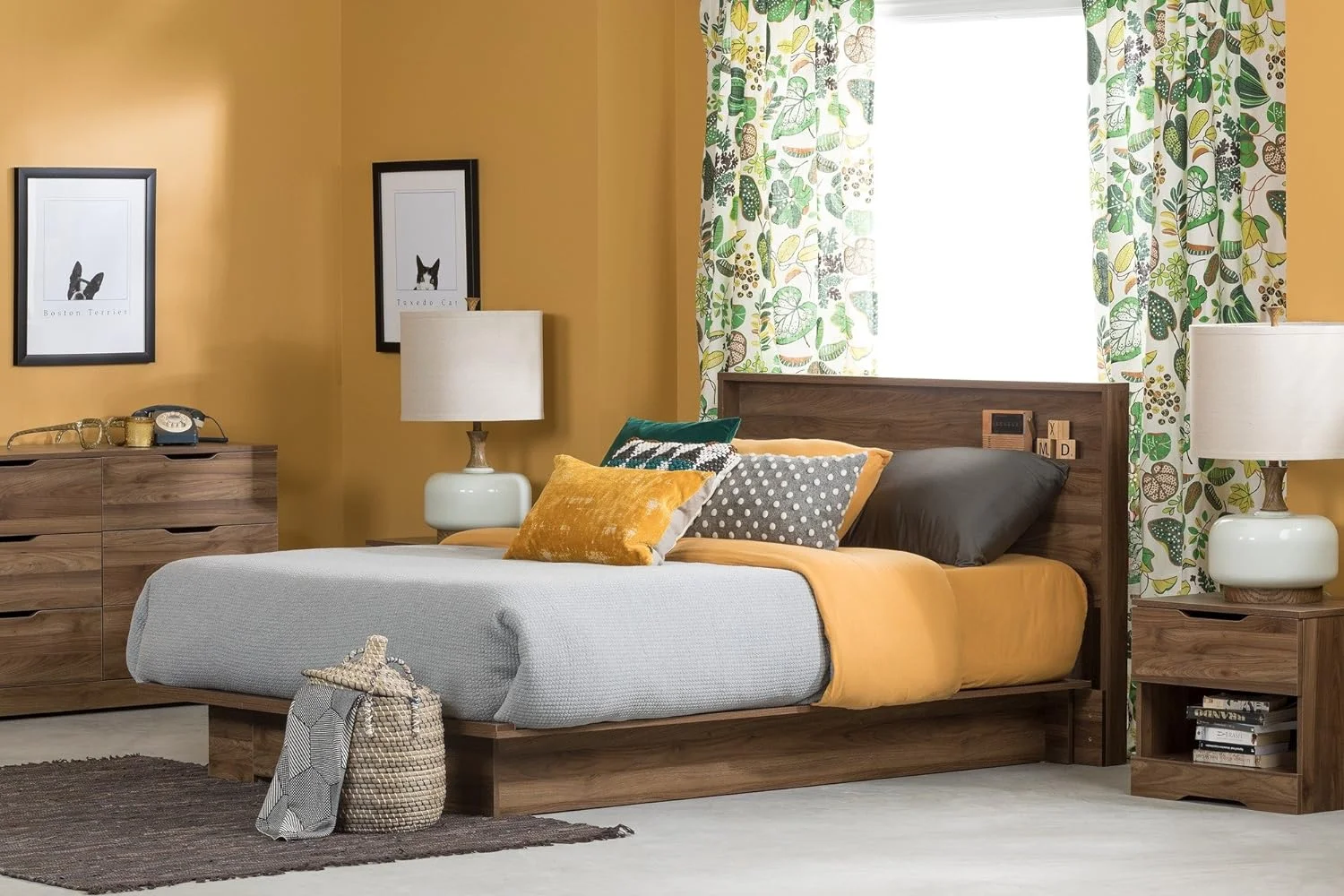 Holland 6-Drawer Double Dresser, Natural Walnut