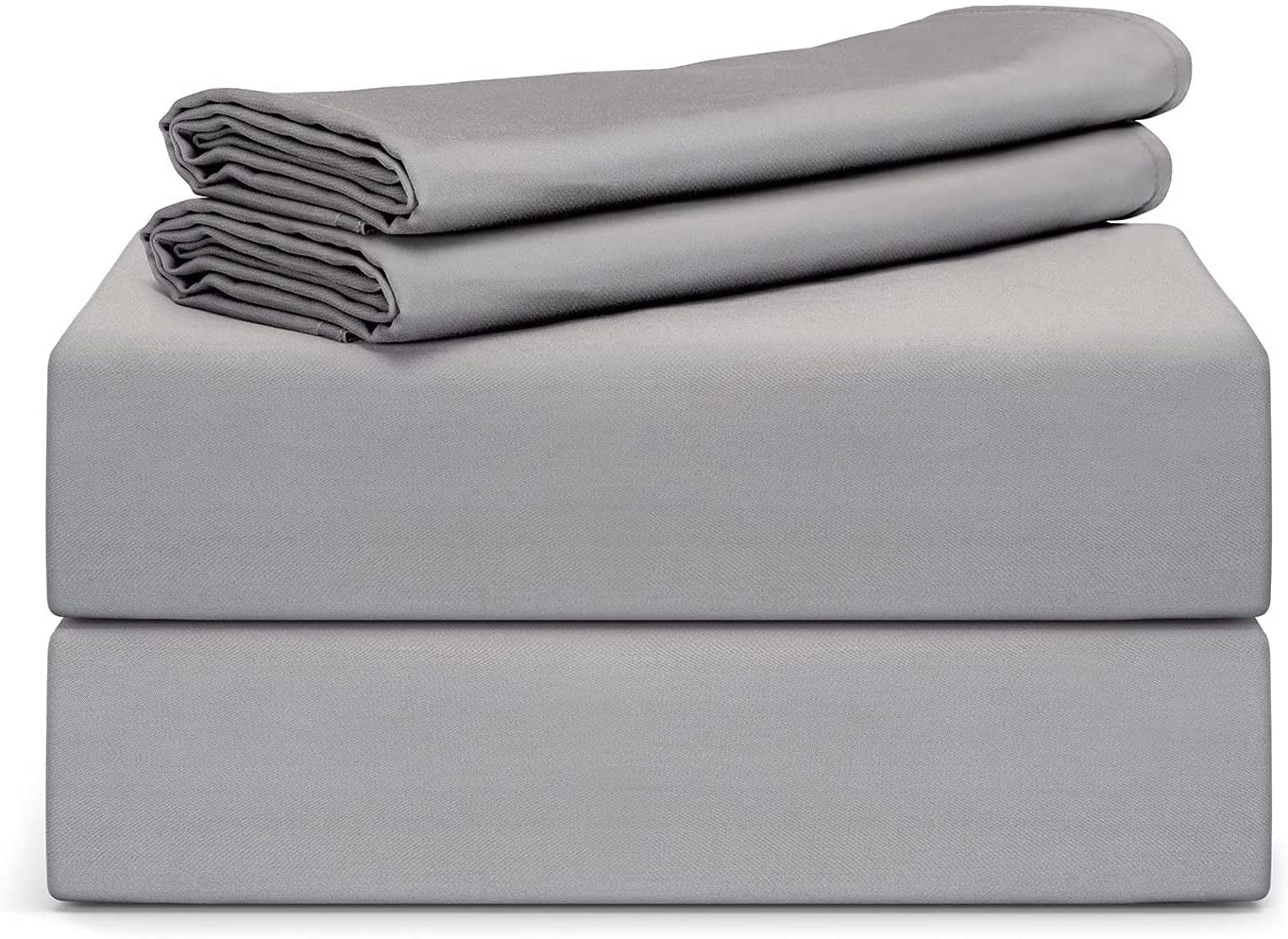 Vedanta Home Collection 4pc Sheet Set Emperor Size 600 Threadcount 100% Natural Cotton Emperor Size Sheet Set Silver Grey Fit up to 16'' Inch Extra Deep Pocket Super Soft