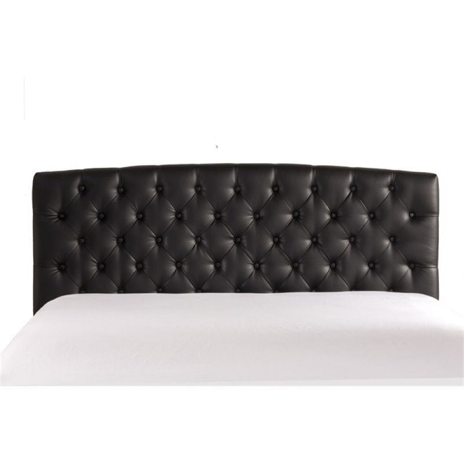 Atlin Designs PU Faux Leather Upholstered Tufted Queen Headboard in Black