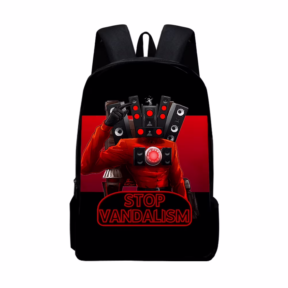 Skibidi Toilet Wiki Cartoon Double Shoulder Bag Funny Travel Bag Unisex Zipper Oxford Bag