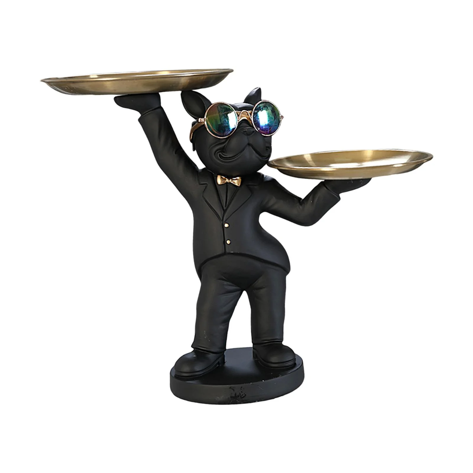 Dog Desk Storage Tray Ornament Candy Dish Figurine Jewelry Trinket Tray Nordic Desktop Organizer Sundries Container for Dining Room Black