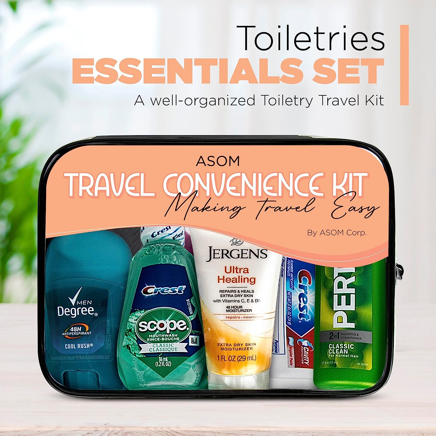 Unisex Toiletry Travel Kit, TSA Approved Personal Care Toiletries Hygiene Essentials Set, 20 Piece