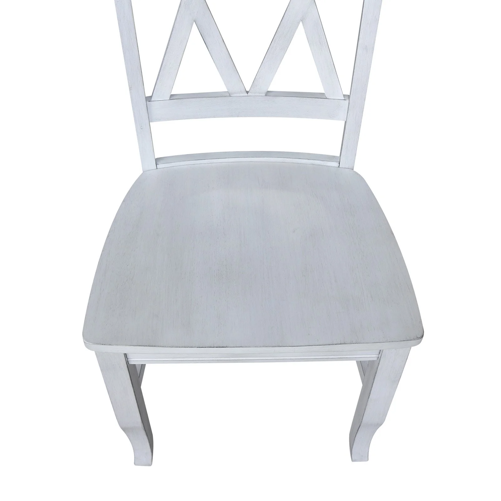 Double XX Solid Wood Chairs in White- Set of 2