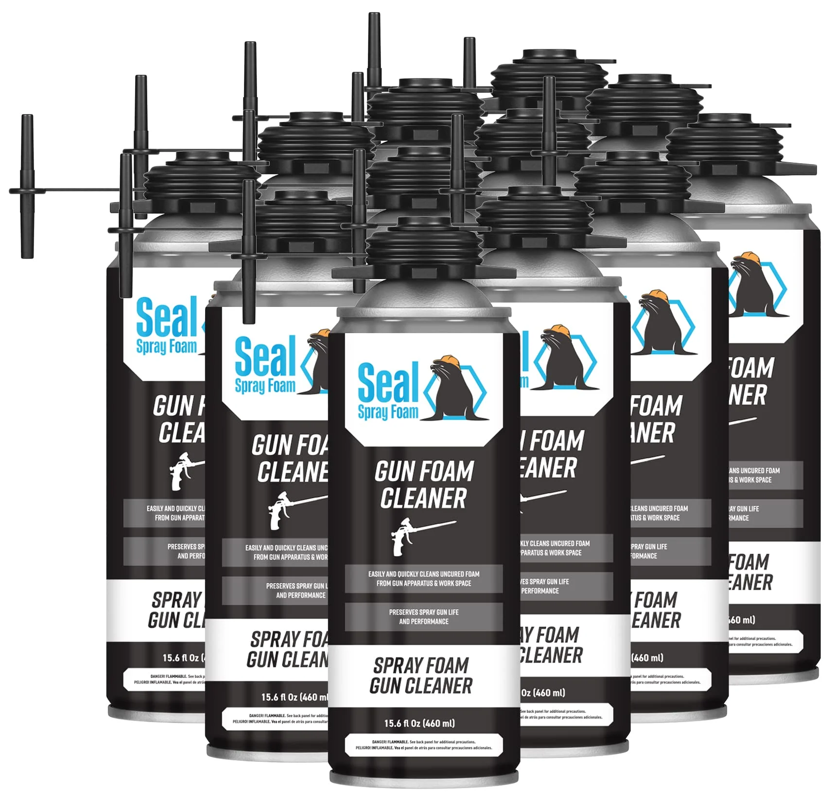 Seal Spray Foam Dispensing Gun Cleaner 15.6 OZ Can (1 Case - QTY 12 CANS)