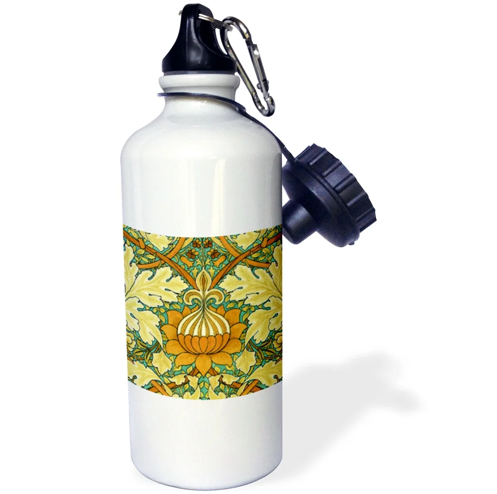3dRose William Morris St James Chintz, Sports Water Bottle, 21oz