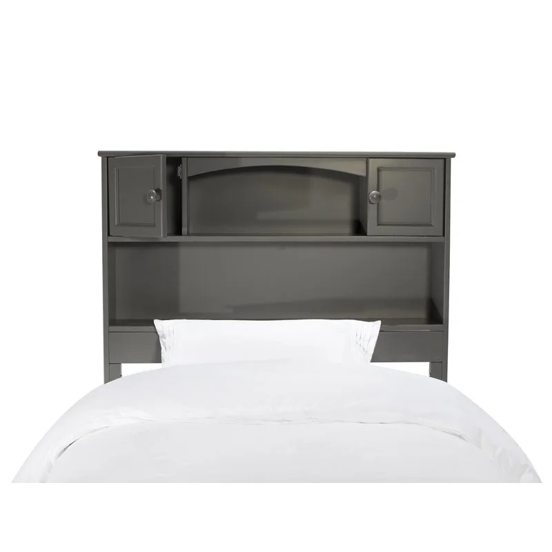 Leo & Lacey 2-Shelf Traditional Wood Twin Traditional Bed in Gray