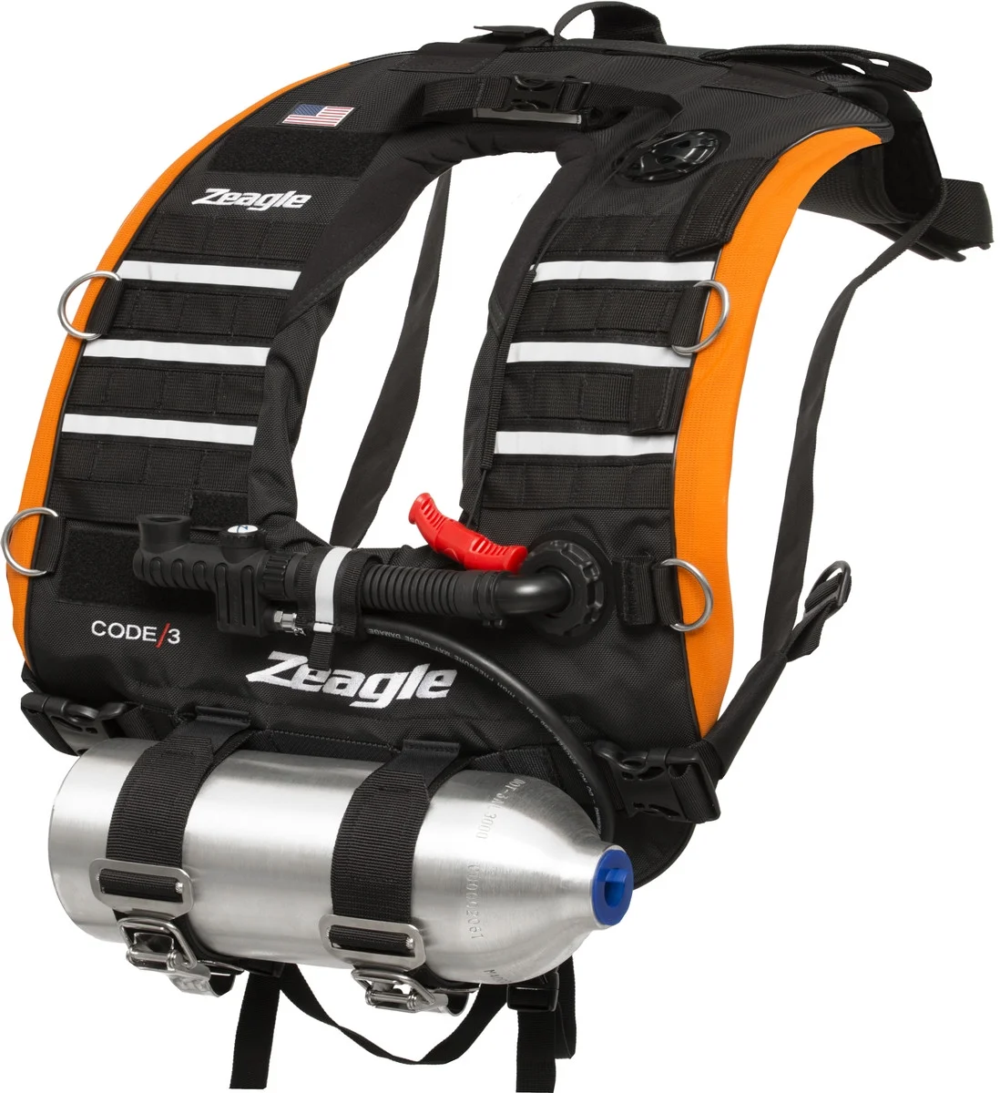 Code 3 Black, Rescue Vest w/inflator hose and RE