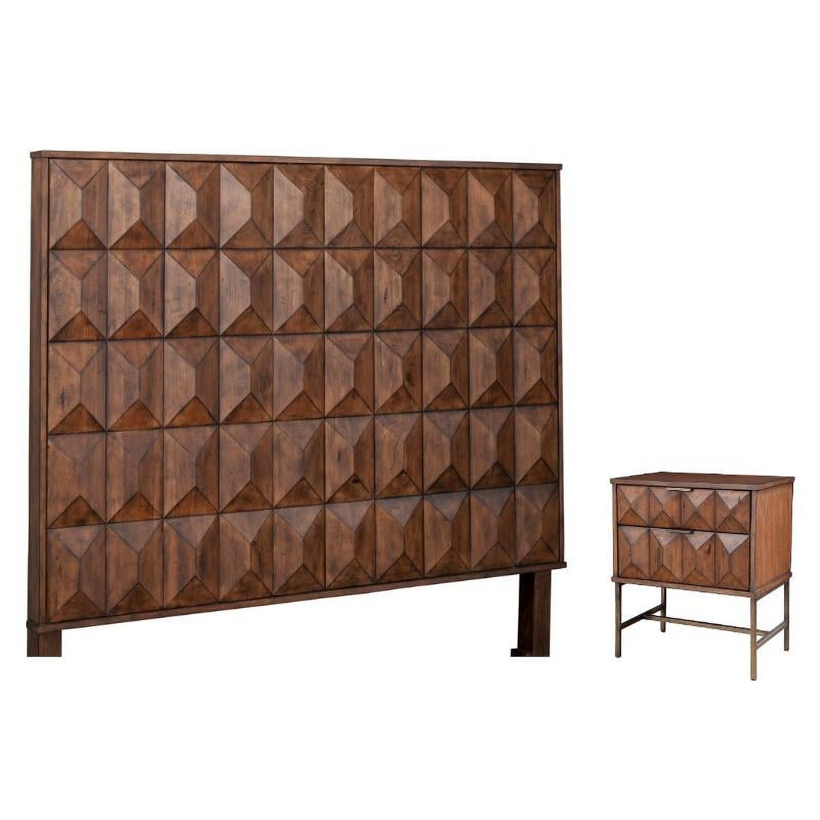 Home Square 2-Piece Set with Trig Queen Headboard & 2 Drawer Nightstand