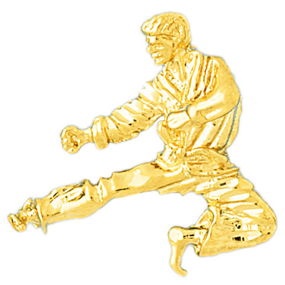 14K Gold Karate Figure Pendant