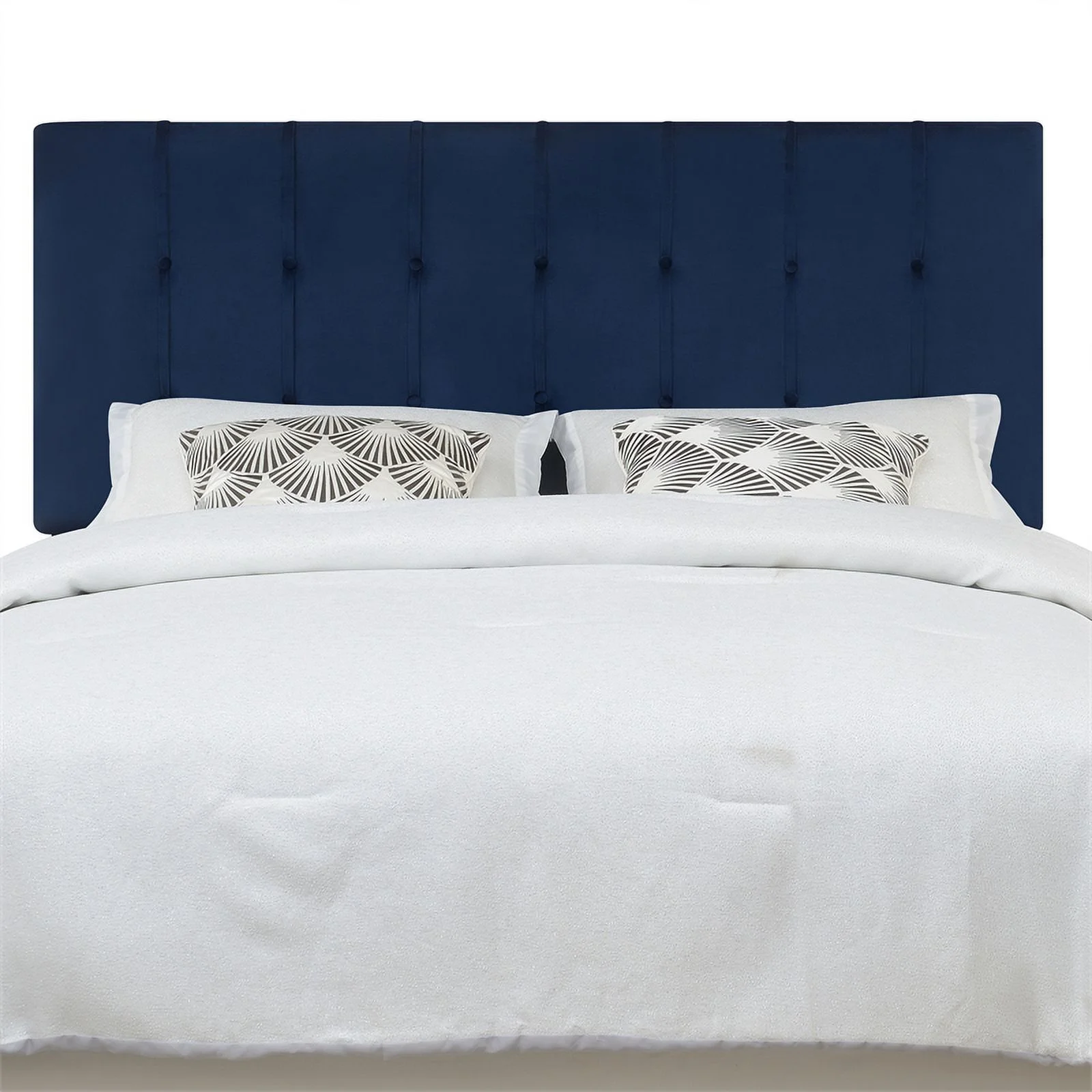 Regina Navy Blue Velvet Upholstered Queen Headboard