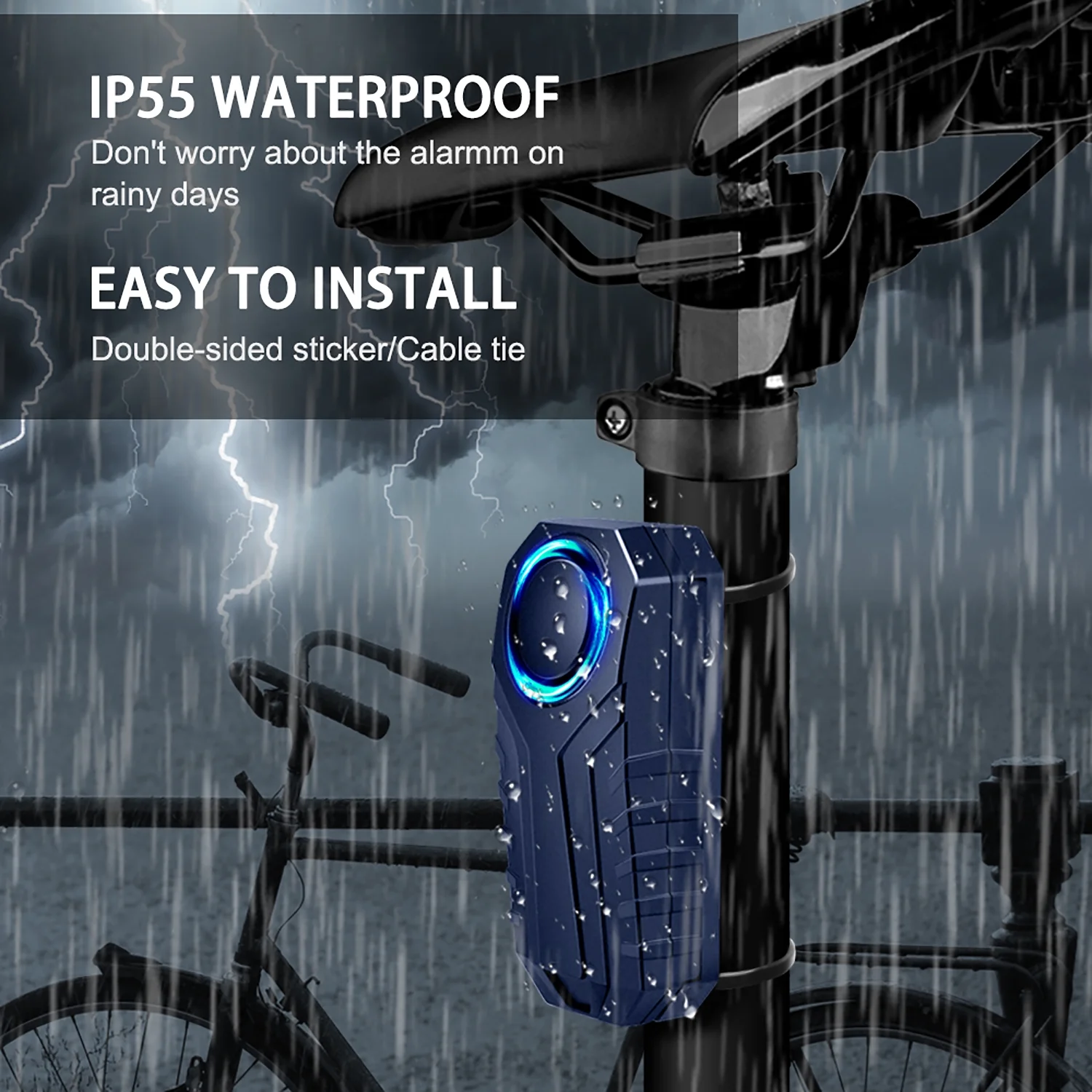 Wsdcam Bike Alarm with Remote Wireless Anti-Theft Waterproof Security Vibration Motion Sensor Alarm