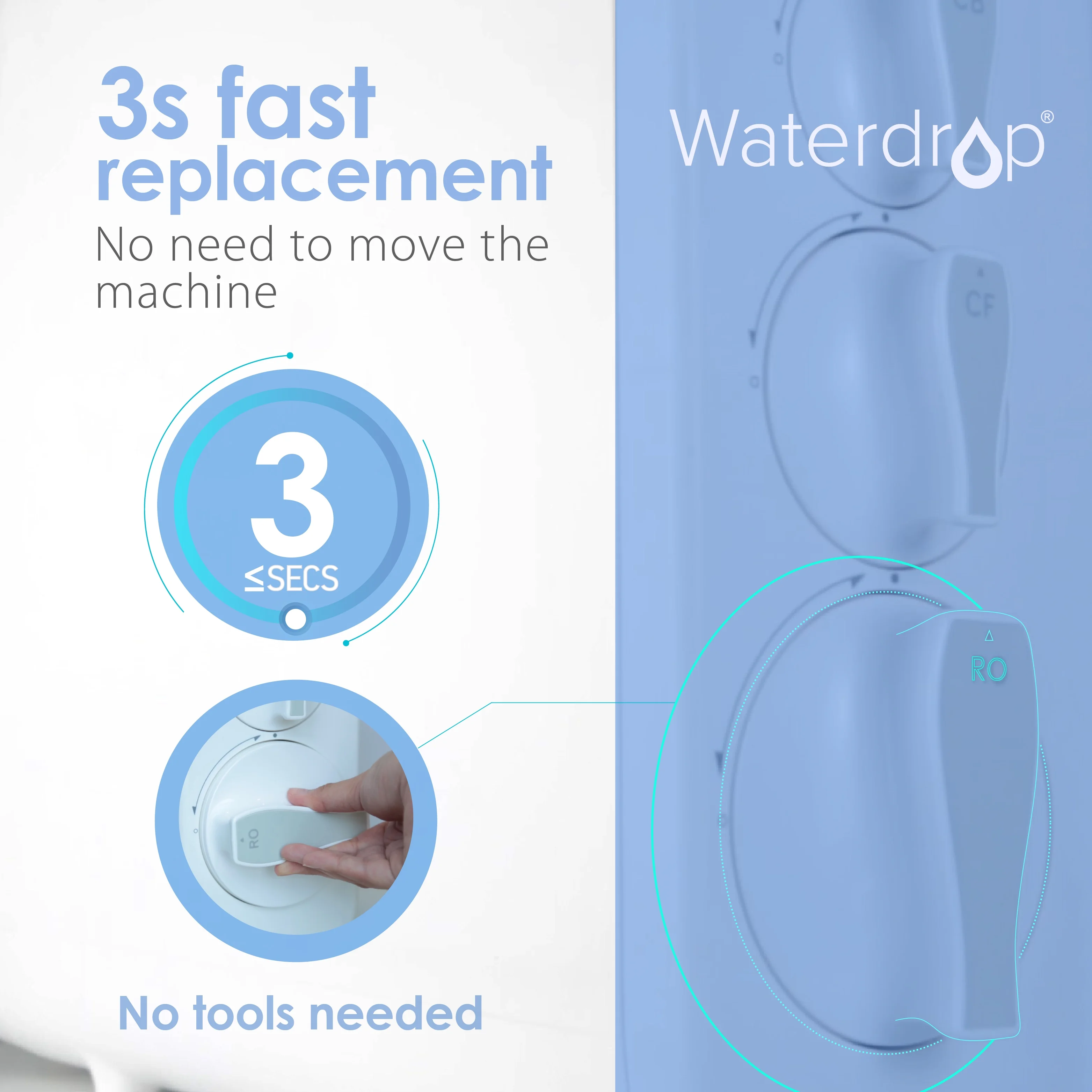 1 Pack Waterdrop WD-G3-N2RO Reverse Osmosis membrane Filter, 2-Year Lifetime, Replacement for WD-G3-W Reverse Osmosis System