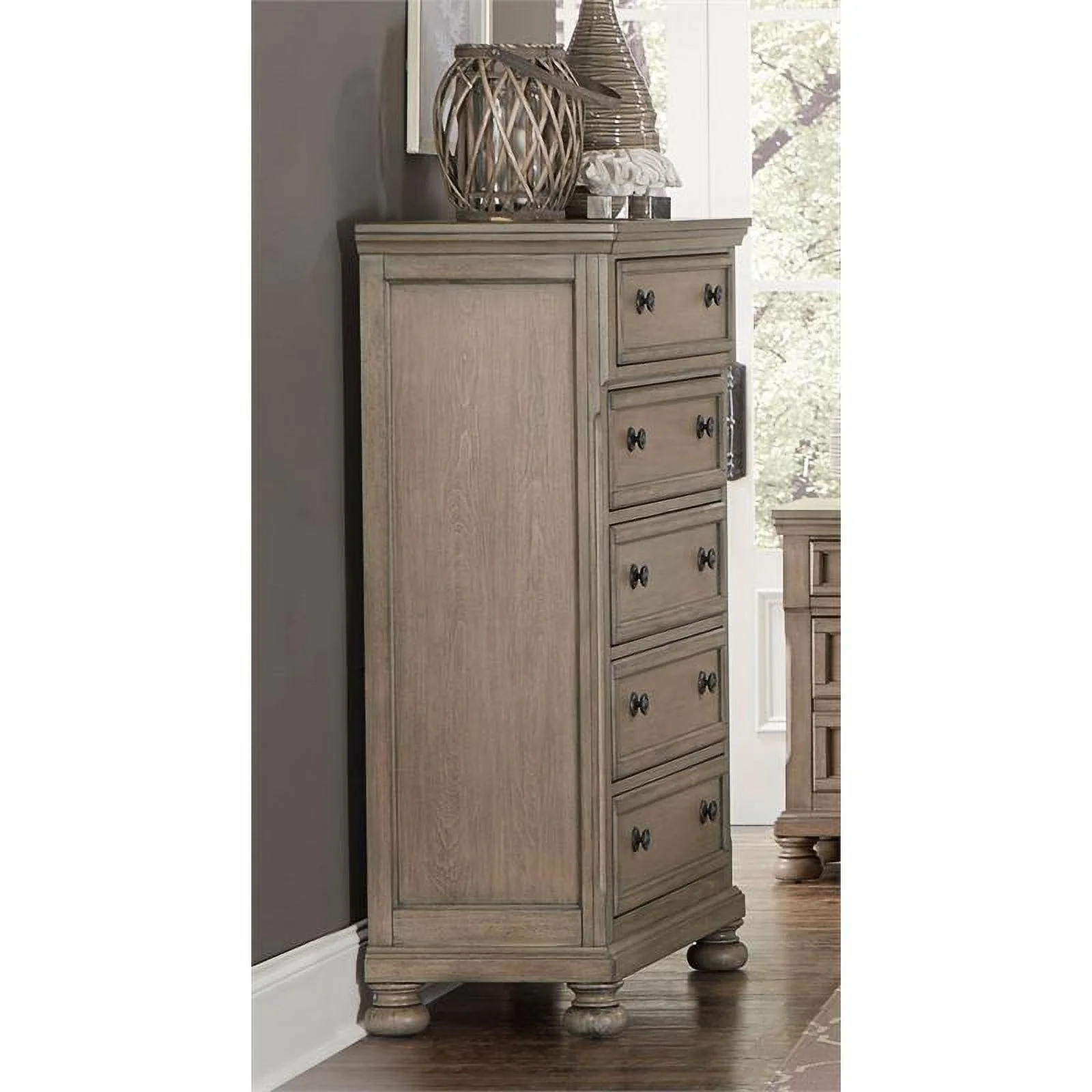 Home Elegance 2259GY-9 54 x 18 x 39 in. Bethel Chest - Gray