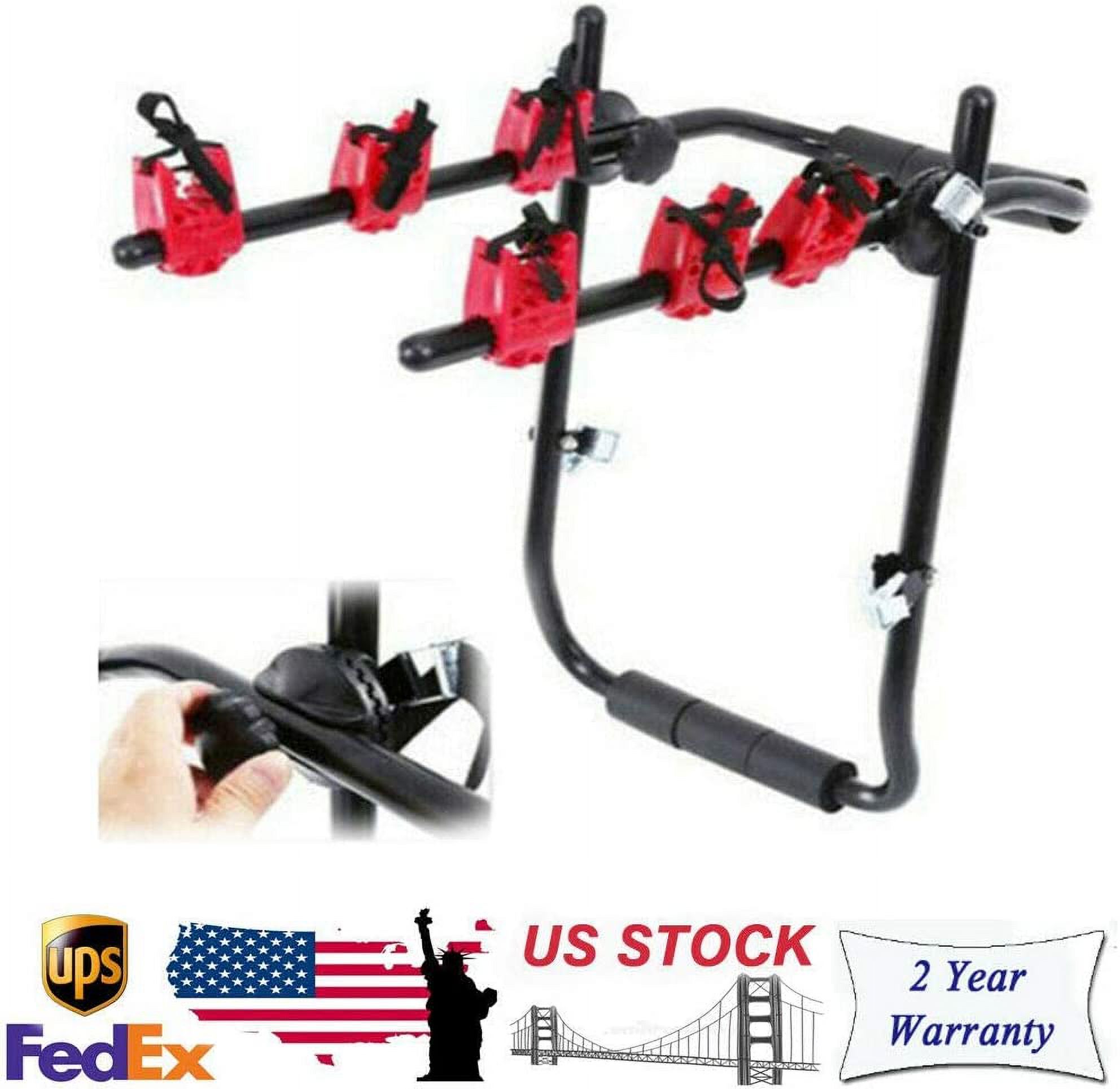 Miumaeov Car Bike Rack 3-Bike Trunk Mount Rack Multifuction Hitch Mount Bike Rack Platform Car Rear Bicycle Carrier