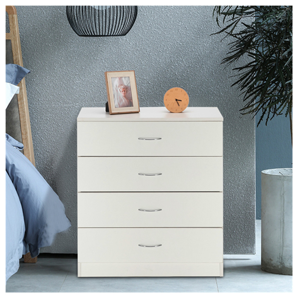 JFY  MDF Wood Simple 4-Drawer Dresser White