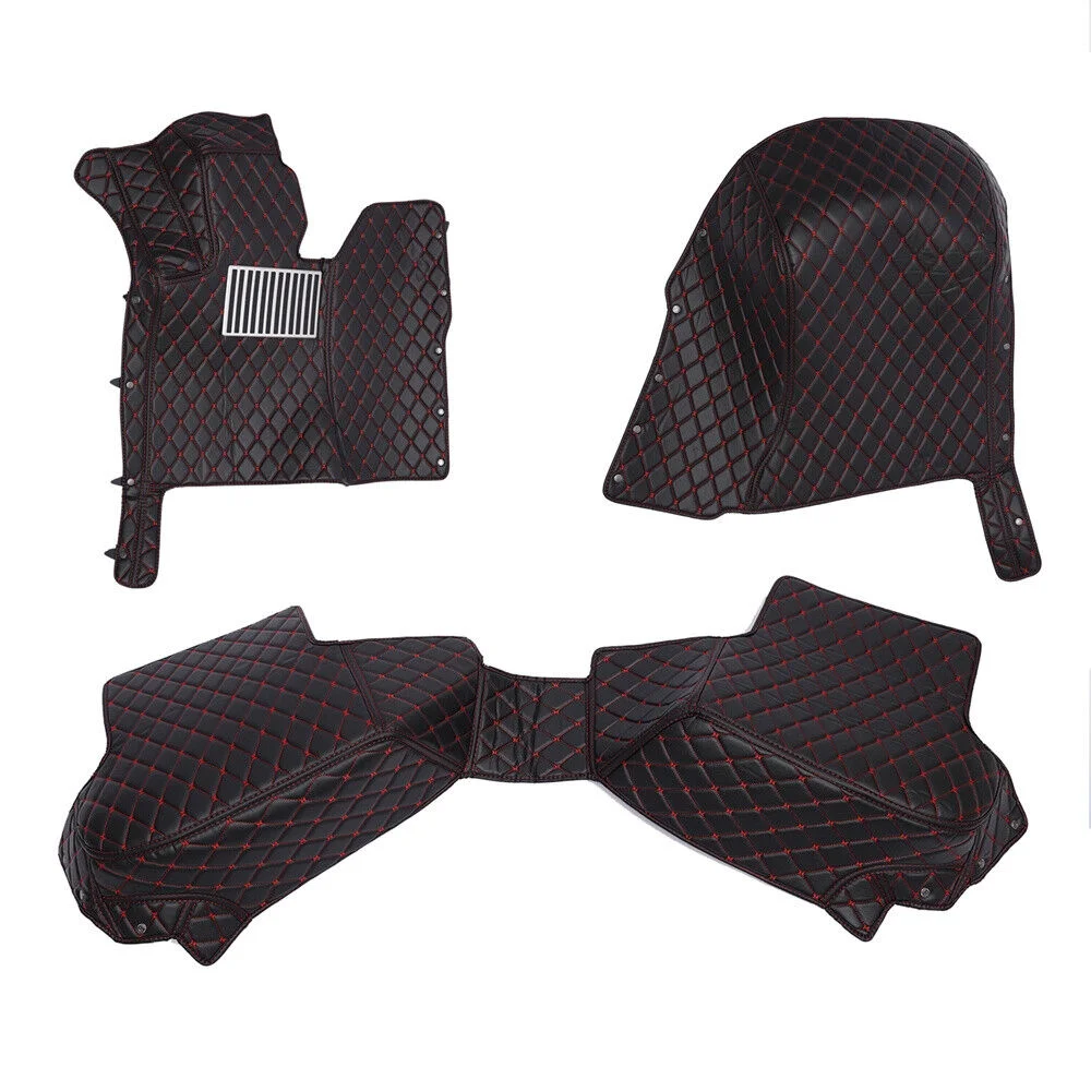 CNCEST Waterproof Car Floor Mats For BMW 5-Series F10 E60 520i 525i 528i 530i 535i Black & Red