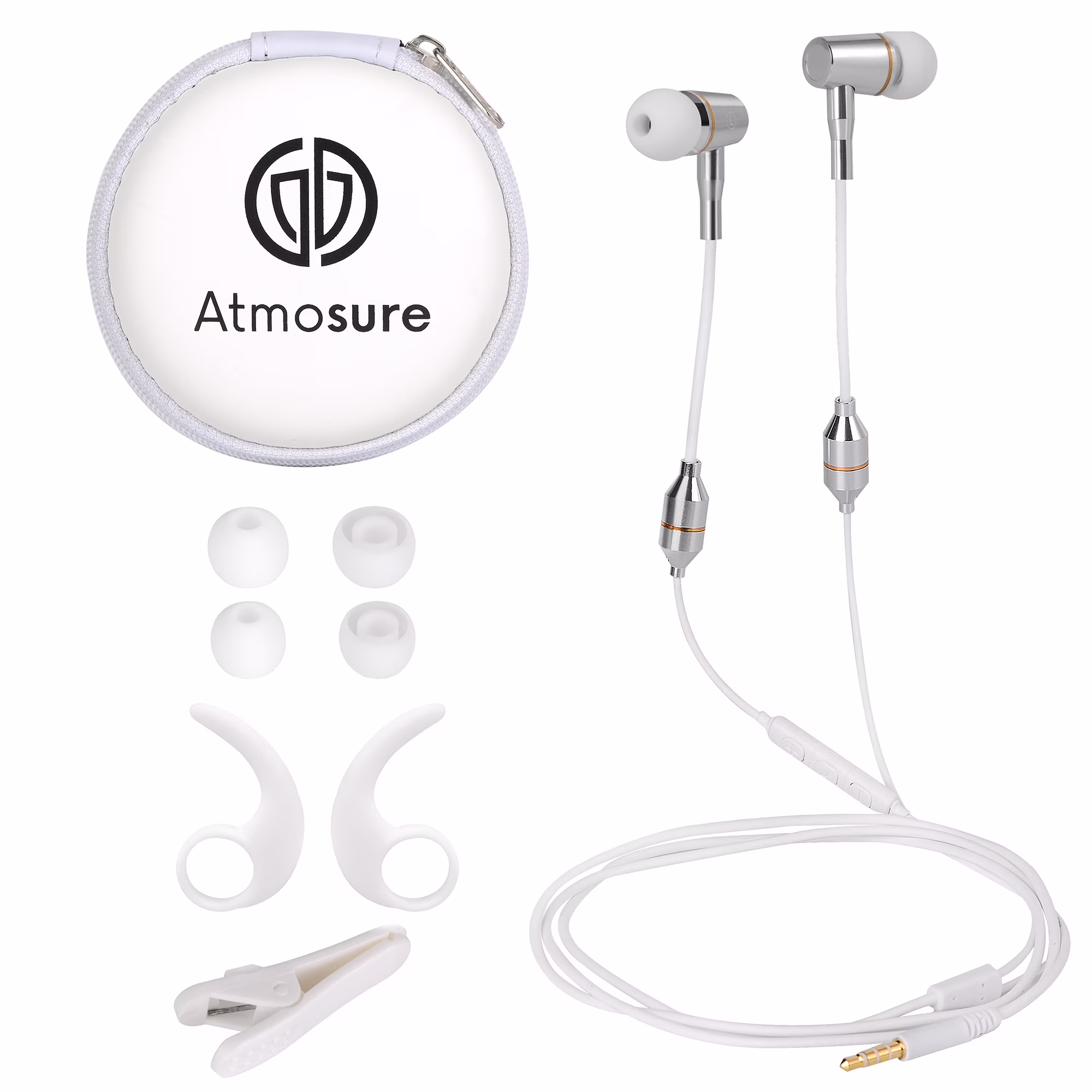 ATMOSURE  Air Tube Headphones with Carry Case and Microphone