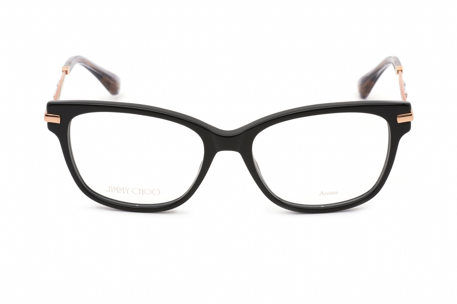 Jimmy Choo 181 Full Rim Square Black Gold Cop Eyeglasses